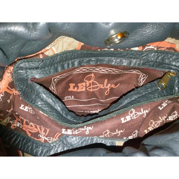 LE' BULGA black leather hobo bag purse - Picture 6 of 8